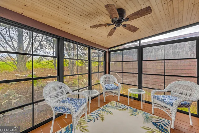 a view of a street with a mountain in the background