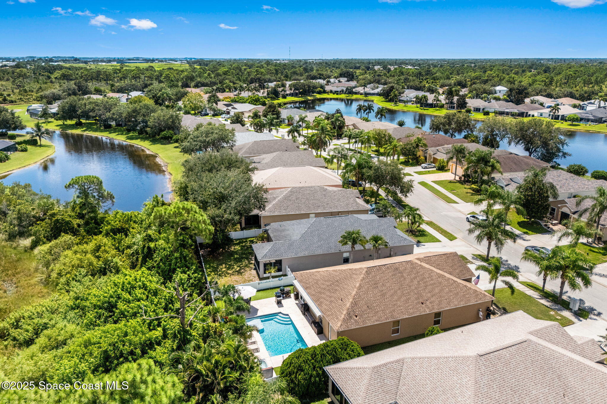 1292 Brumpton Place Rockledge, FL 32955 - Photo 50 of 69 an aerial view of residential houses with outdoor space and river