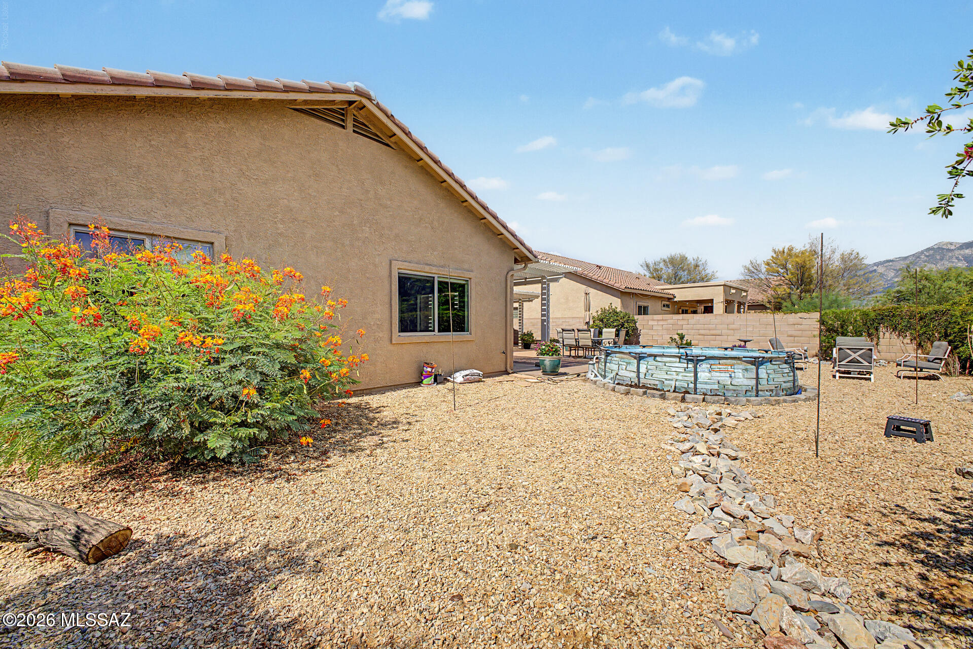 3664 East Northern Dancer Road Tucson, AZ 85739 - Photo 39 of 42 Rear Yard with Above Ground Pool