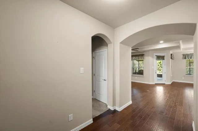 a view of entryway with wooden floor