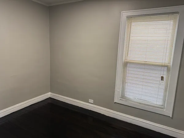 a view of a small space with a window