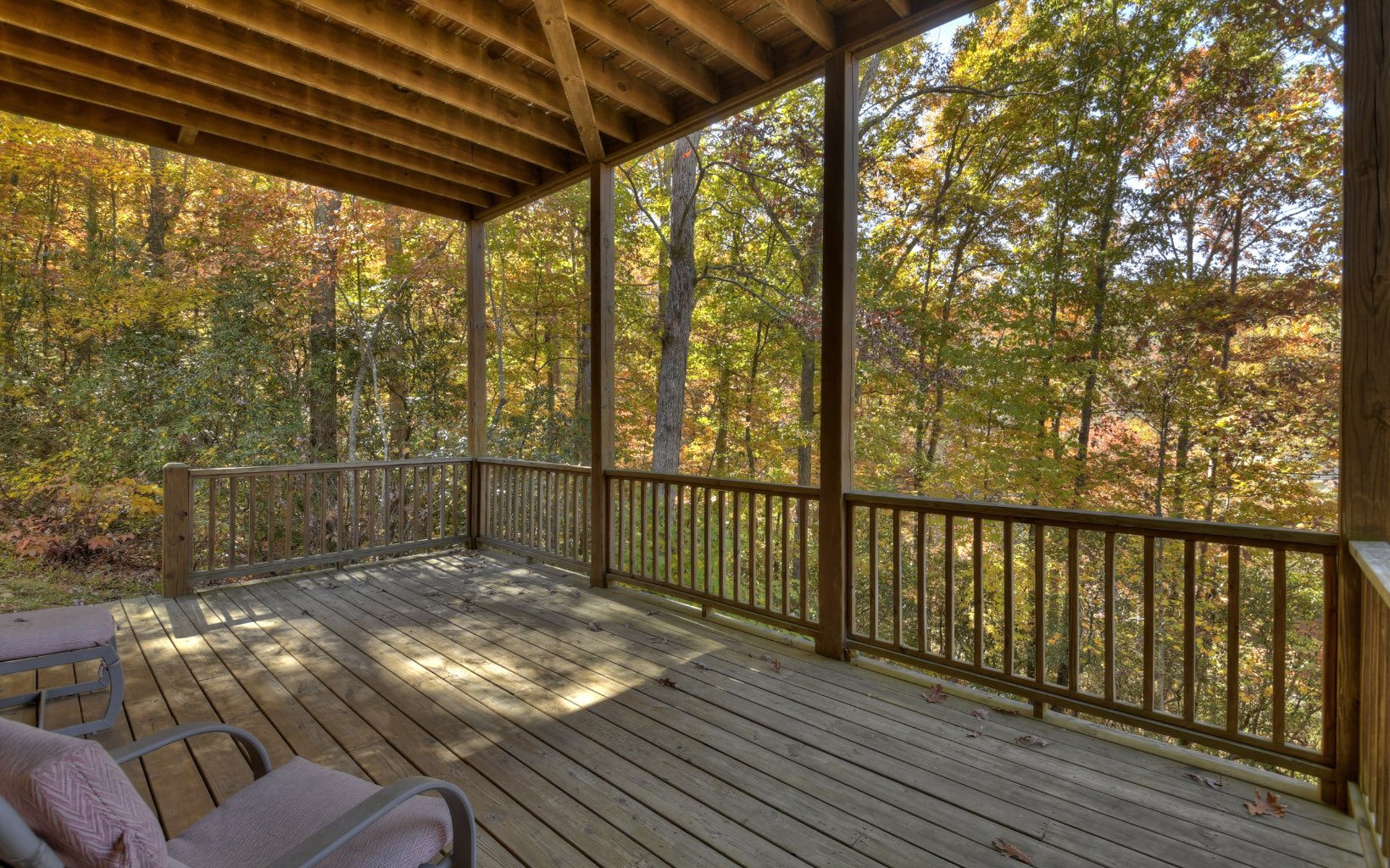 159 Meadowlark Lane Blue Ridge, GA 30513 - Photo 41 of 54 a view of backyard with wooden fence and trees