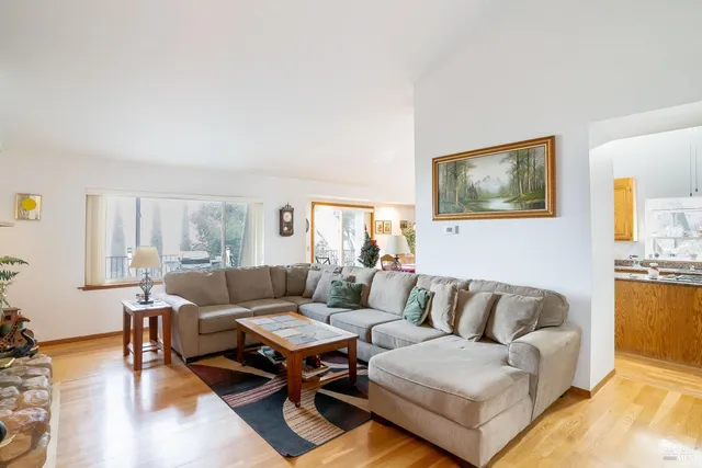 a living room with furniture and a couch