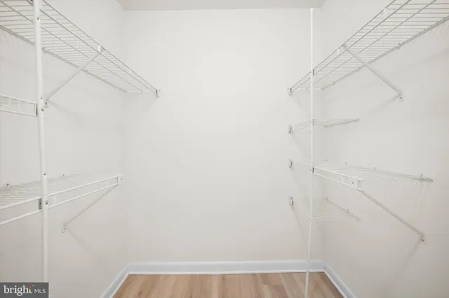 a view of small space with racks on the wall