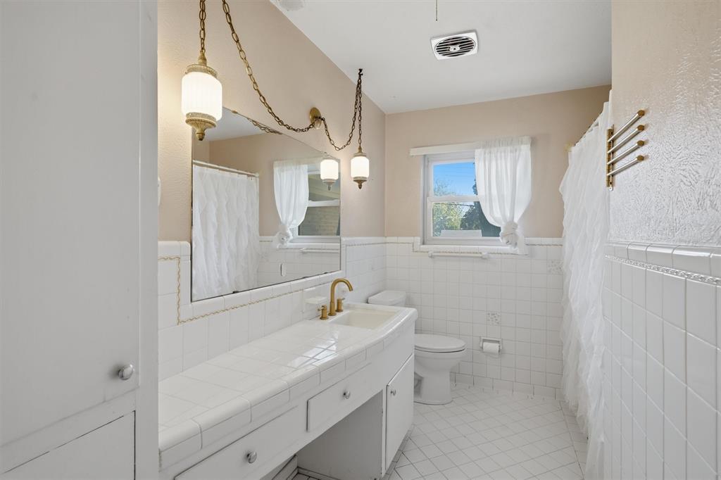 4105 Springbranch Drive Benbrook, TX 76116 - Photo 20 of 30 a bathroom with a sink a toilet and a mirror