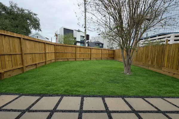 a view of a backyard