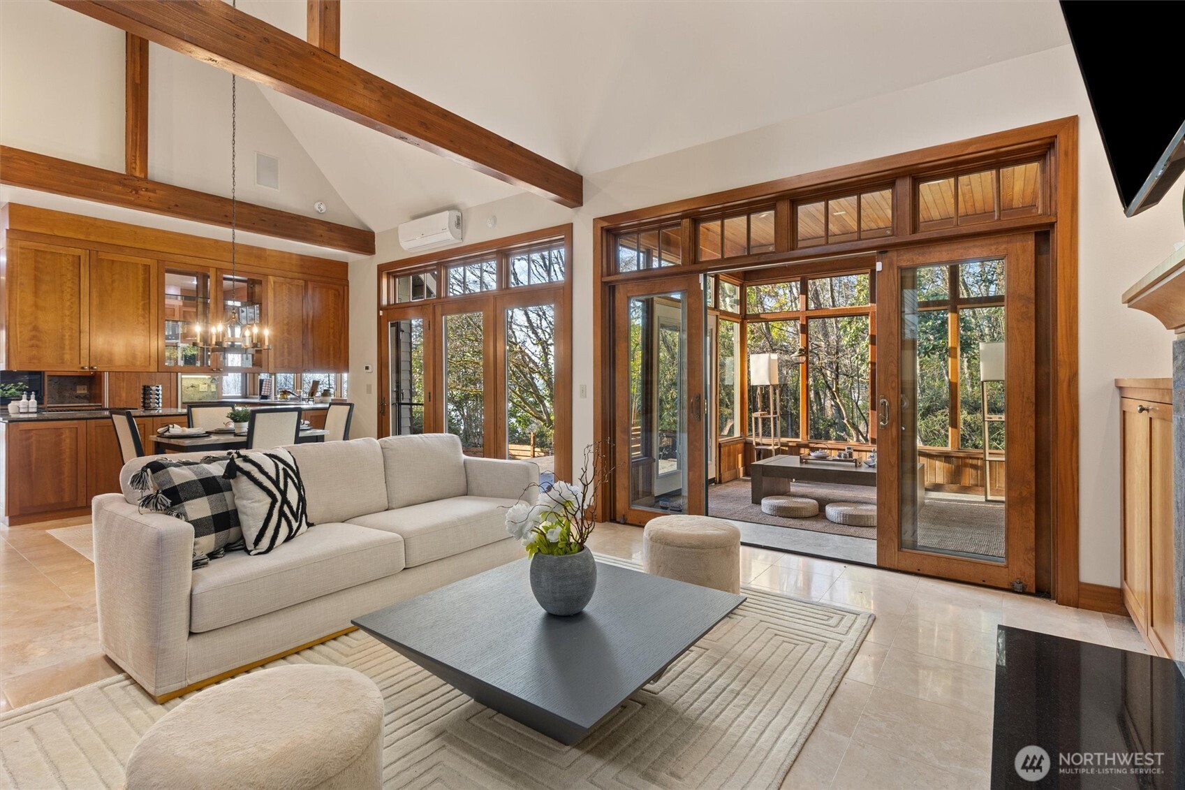8281 West Mercer Way Mercer Island, WA 98040 - Photo 14 of 38 a living room with furniture and large windows