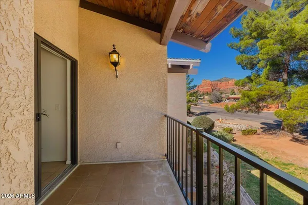 a view of a balcony