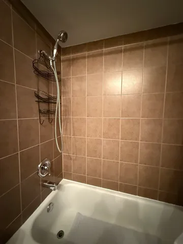 a bathroom with a shower and a bathtub