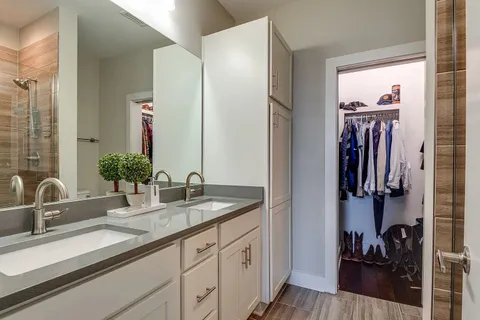 a bathroom with a shower