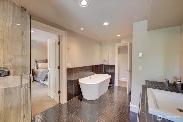 an aerial view of a house having yard