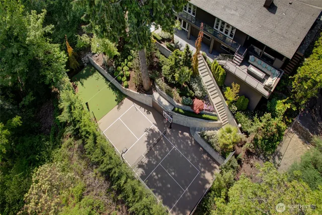 a view of a garden with pathway