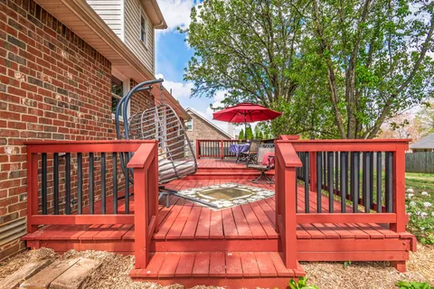 a view of a balcony with an outdoor space