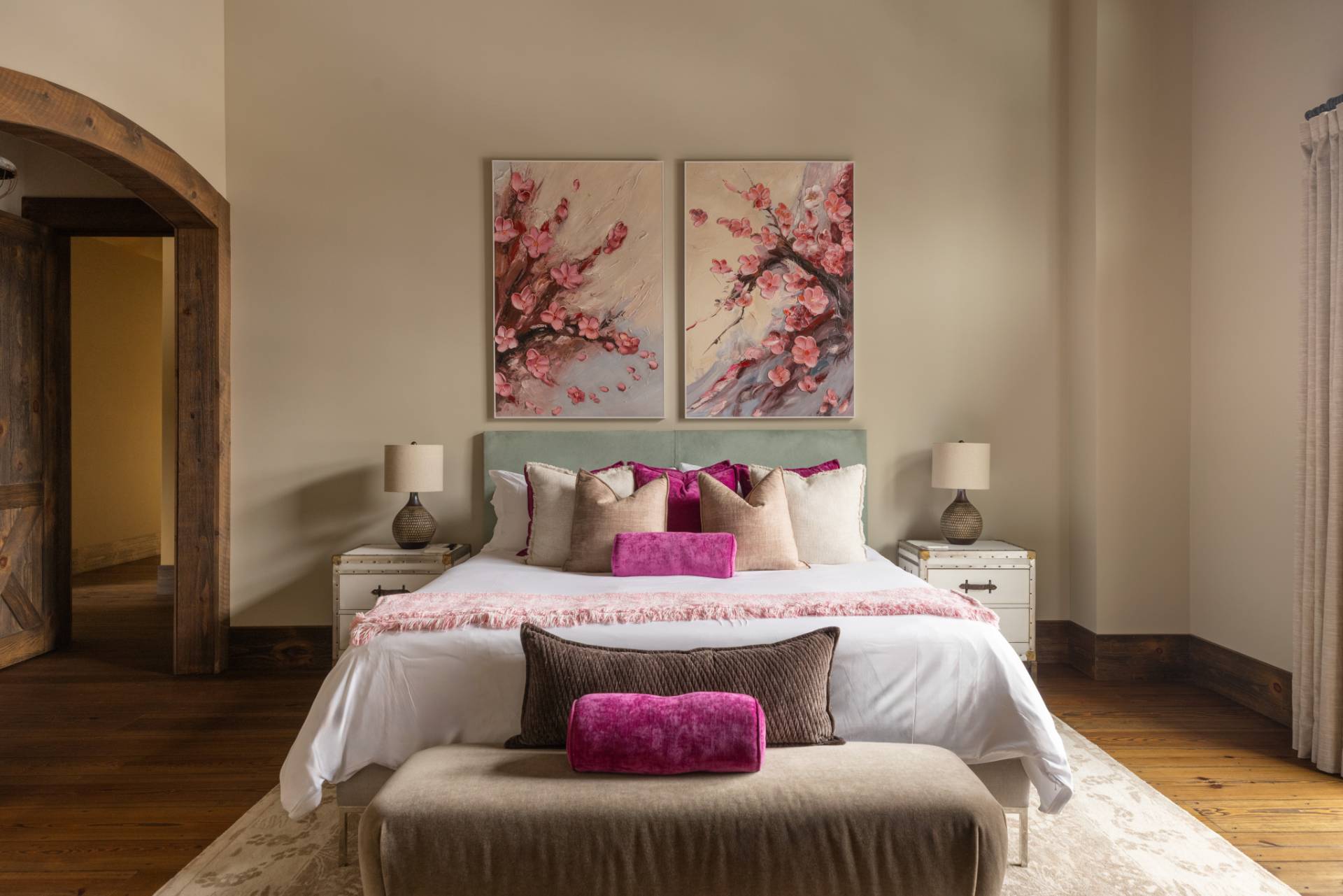 254 Mitchell Lane Bridgehampton, NY 11932 - Photo 21 of 36 a bedroom with a bed and a painting on the wall