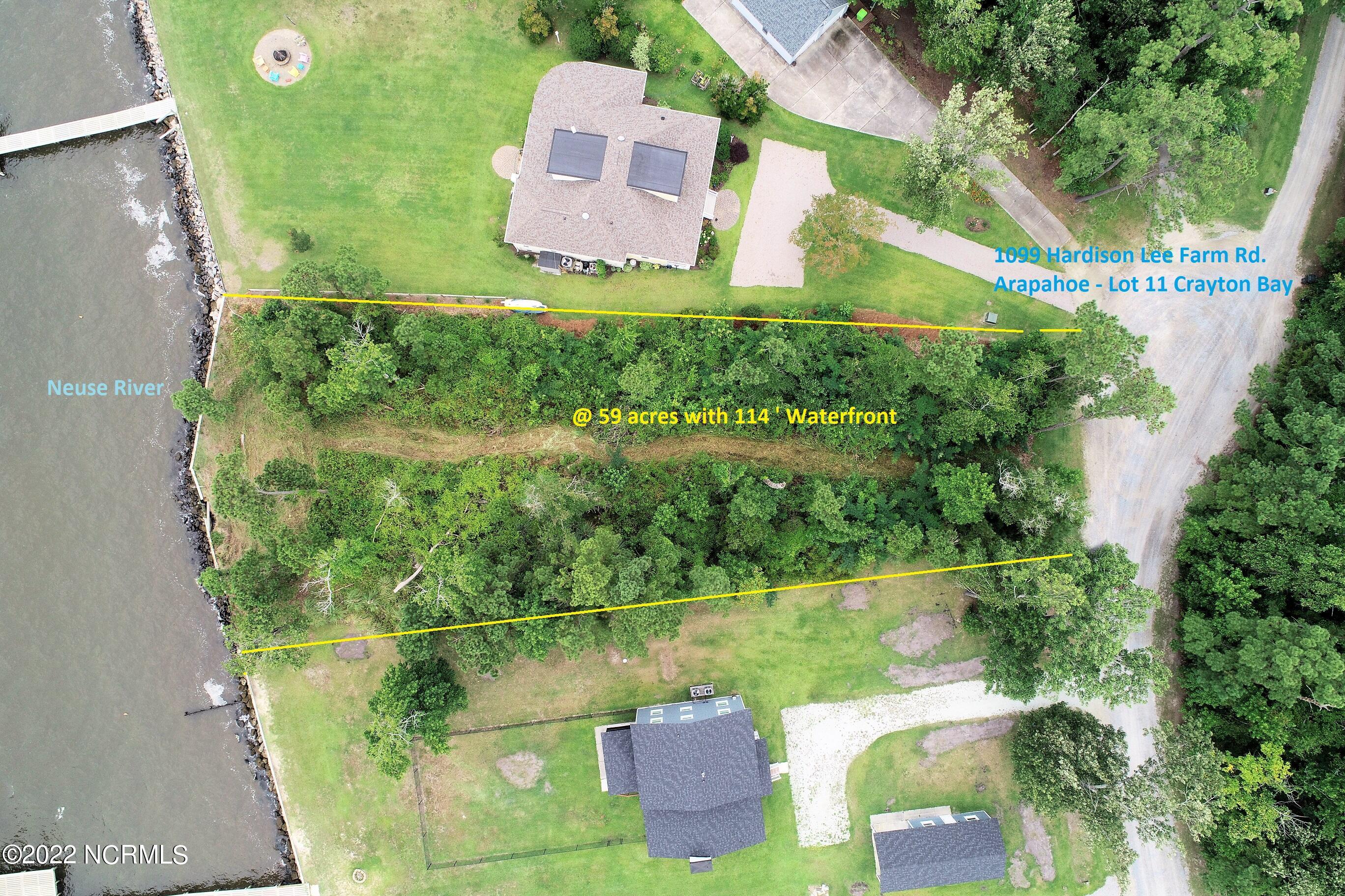 1099 Hardison Lee Farm Road Arapahoe, NC 28510 - Photo 2 of 17 @.56 acre building lot with 114' on Neuse River