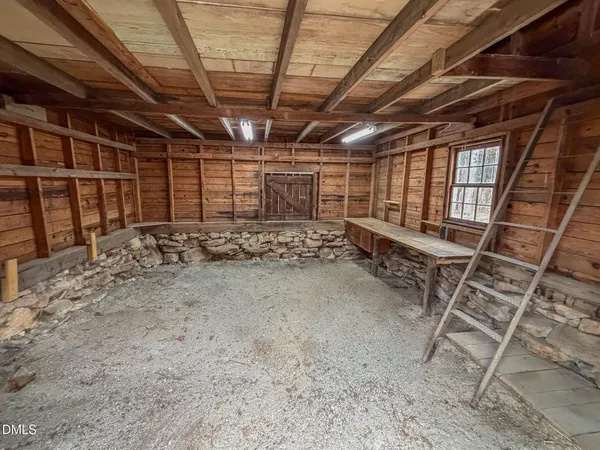 a room with wooden walls