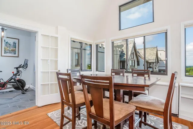 a bedroom with a bed and a view of bathroom