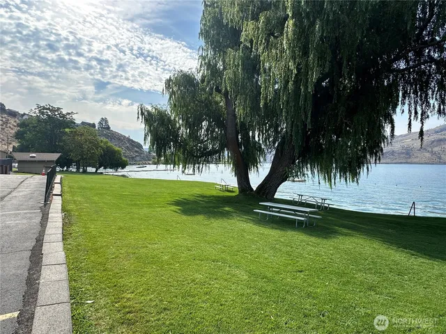 a view of lake with mountain view