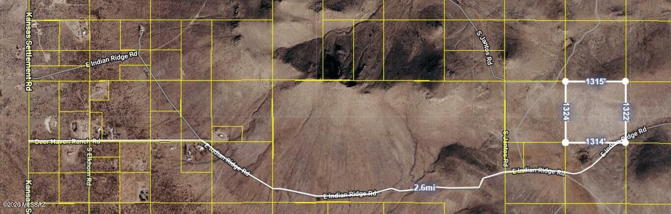 40-acres East Indian Ridge Road Willcox, AZ 85643 - Photo 10 of 10 Map showing Legal Access Route