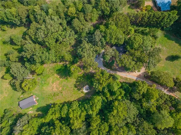 a backyard of a house with lots of green space and plants
