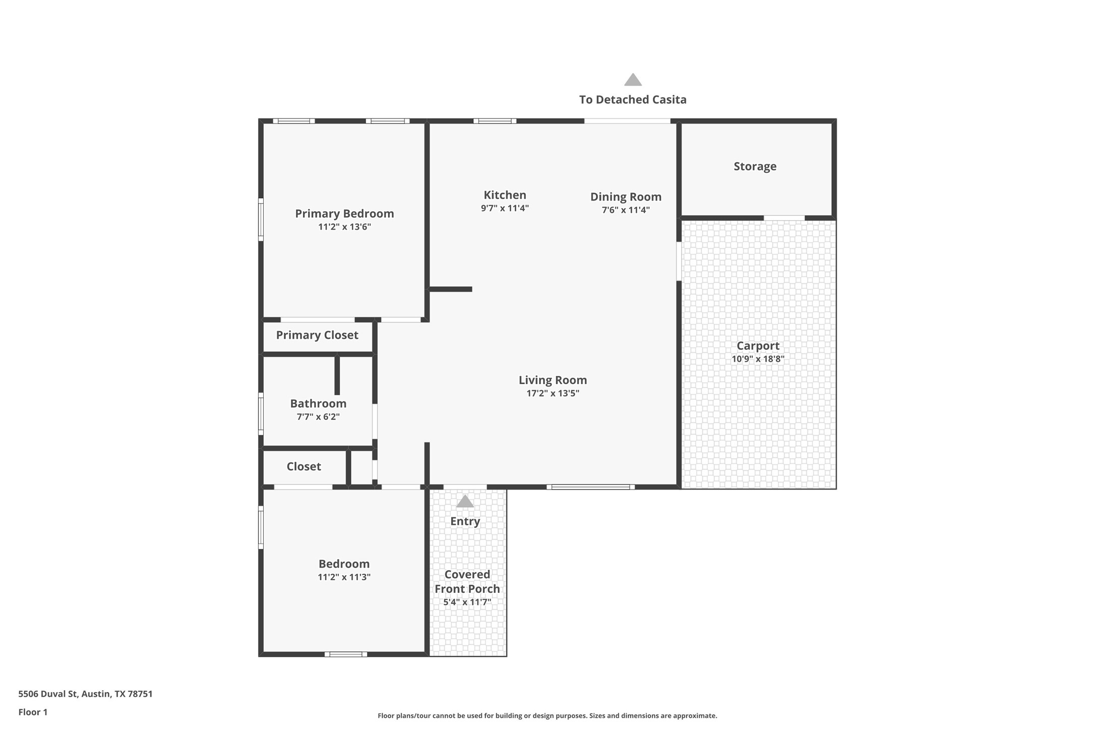5506 Duval Street Austin, TX 78751 - Photo 37 of 38 a picture of a floor plan