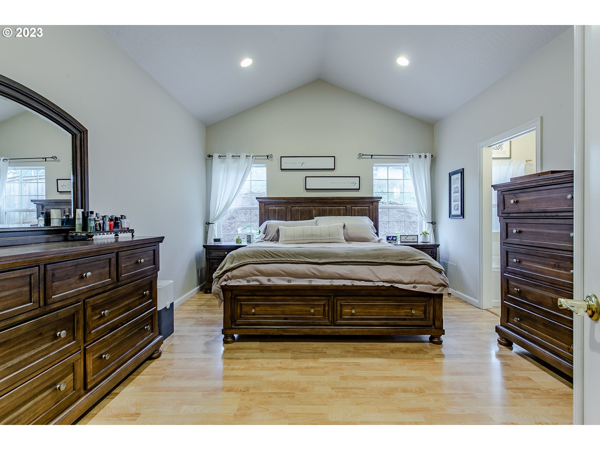 2353 35th Street Springfield, OR 97477 - Photo 19 of 32 a bedroom with a bed and wooden floor