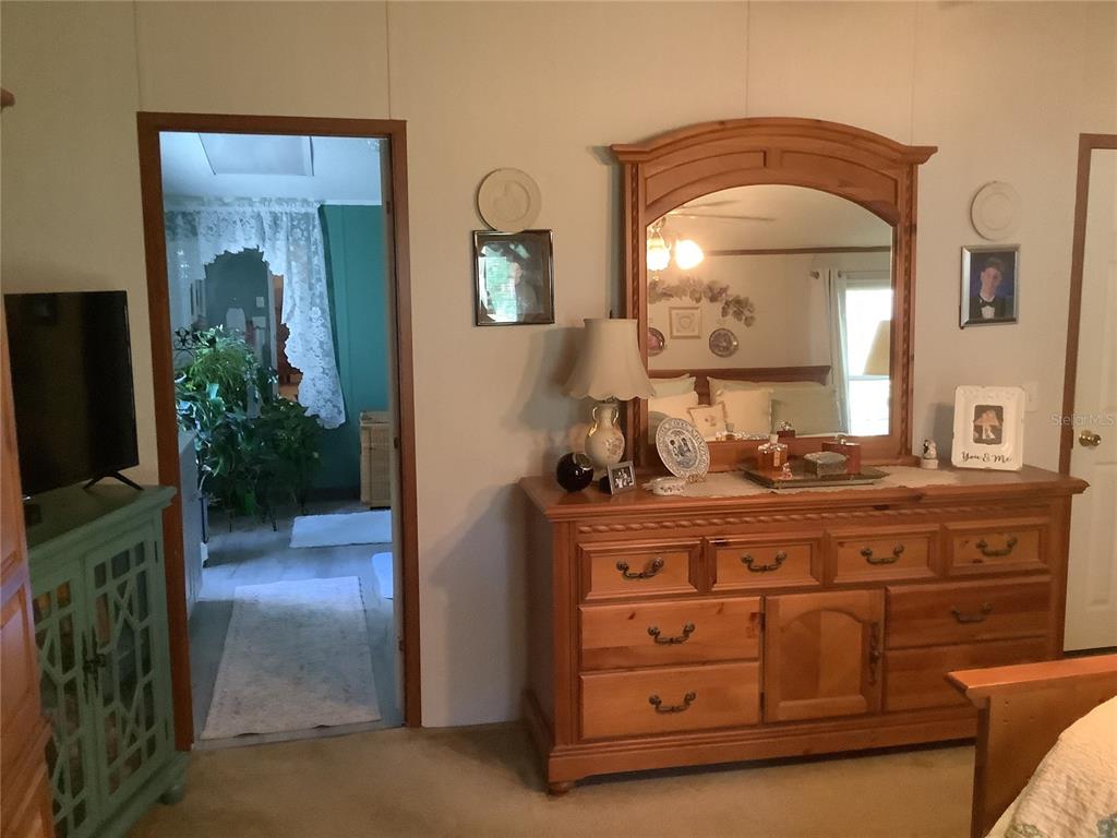 34926 Punch Road Dade City, FL 33523 - Photo 64 of 75 a bathroom with a granite countertop sink a mirror and a vanity