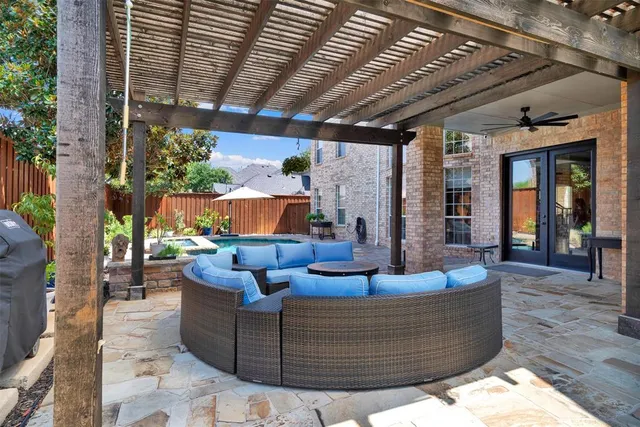 a house view with a garden space