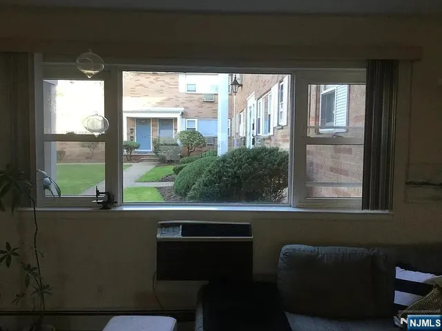 a view of a window in a living room