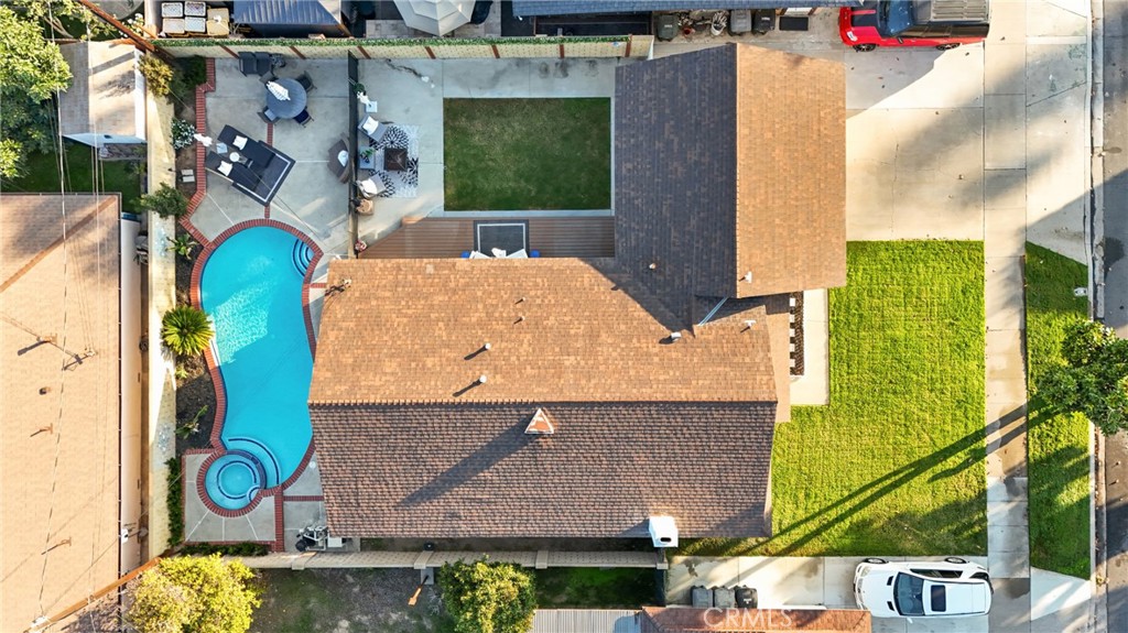 225 South Feldner Road Orange, CA 92868 - Photo 31 of 40 an aerial view of a house with swimming pool