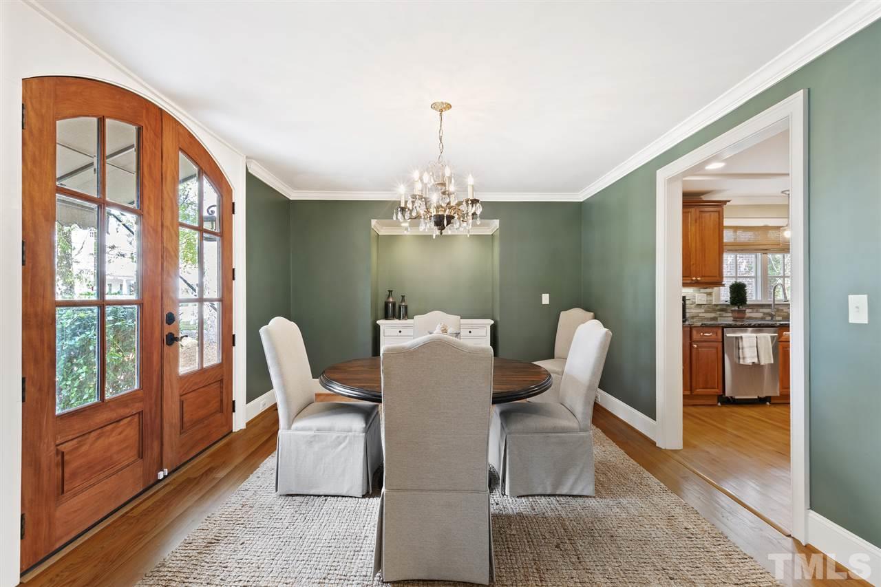 3712 Bellevue Road Raleigh, NC 27609 - Photo 7 of 30 This elegant dining room with exterior French doors exits to the front yard. The recessed nook is approx. 26 inches deep by 63 inches wide.