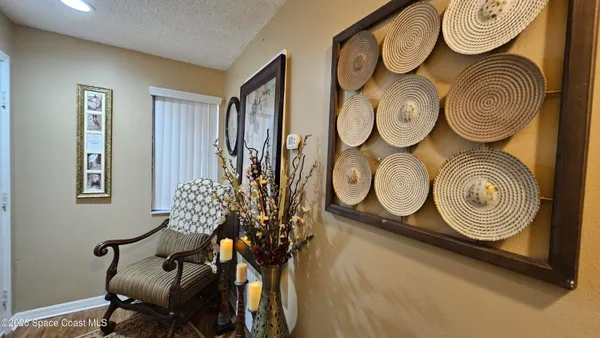 a view of space with wooden floor