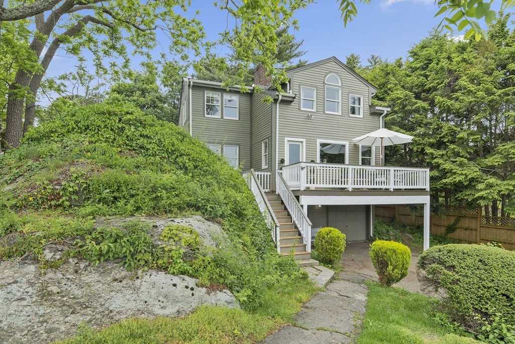 23 Crabtree Road Quincy, MA 02171 - Photo 17 of 20 an aerial view of a house with yard and large trees