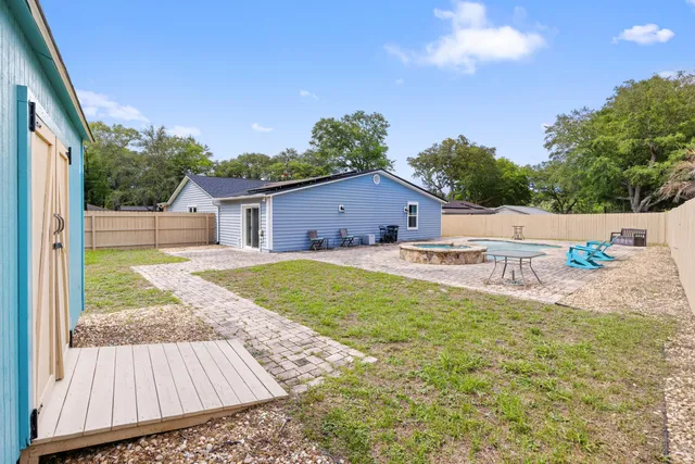 an aerial view of a house