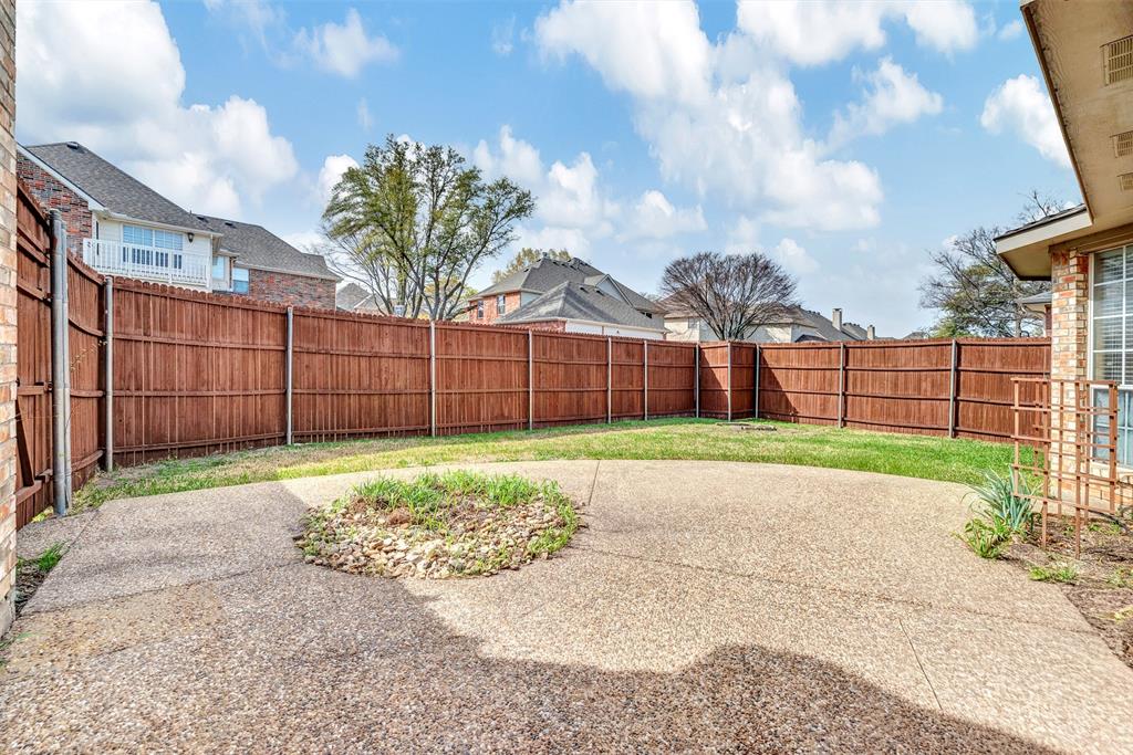 3500 Neiman Road Plano, TX 75025 - Photo 22 of 26 Think of the possibilities of this patio and backyard! The patio has a cute cut-out area for colorful flowers to flourish.