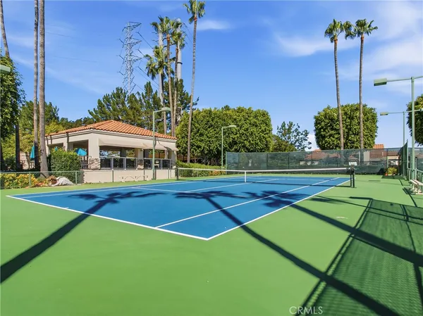 a view of an outdoor space and swimming pool