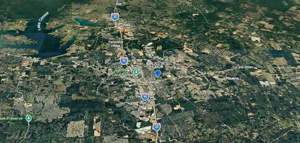 a view of a tree in a yard