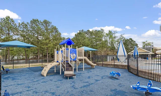 a view of a park with slide