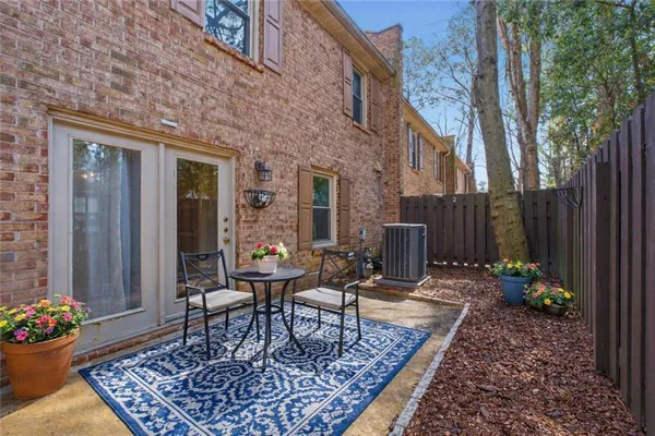 a outdoor space with furniture