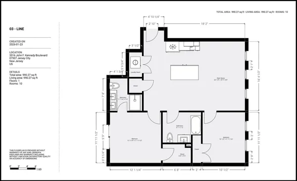 $3,230 | 3516 John F. Kennedy Boulevard, Unit 203, Jersey City, NJ 07307