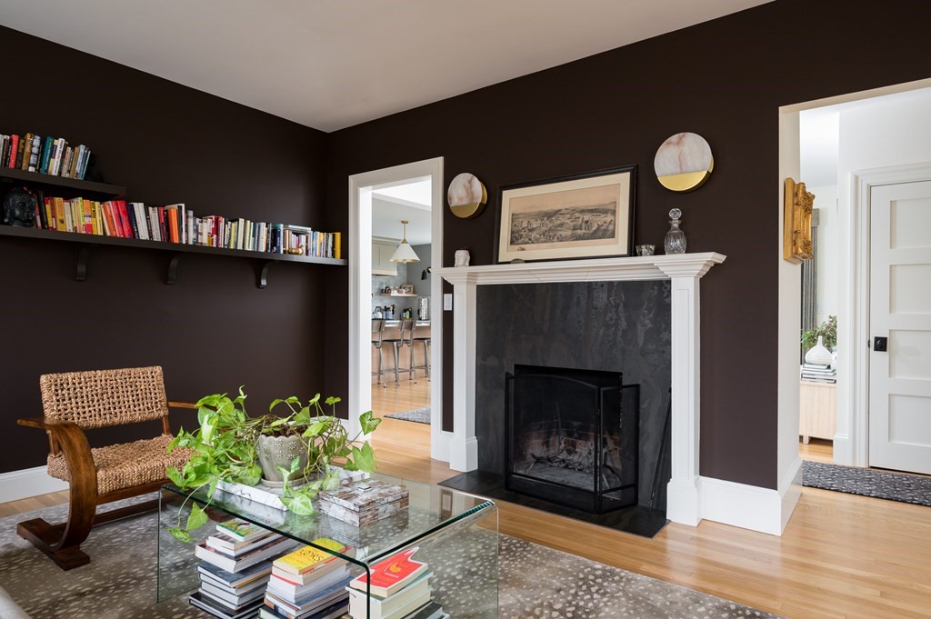 460 Main Street Hingham, MA 02043 - Photo 16 of 42 a living room with furniture a clock and a fireplace