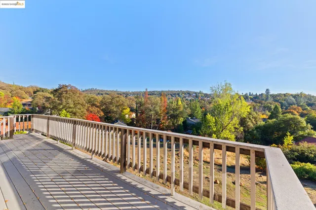 a view of balcony with furniture