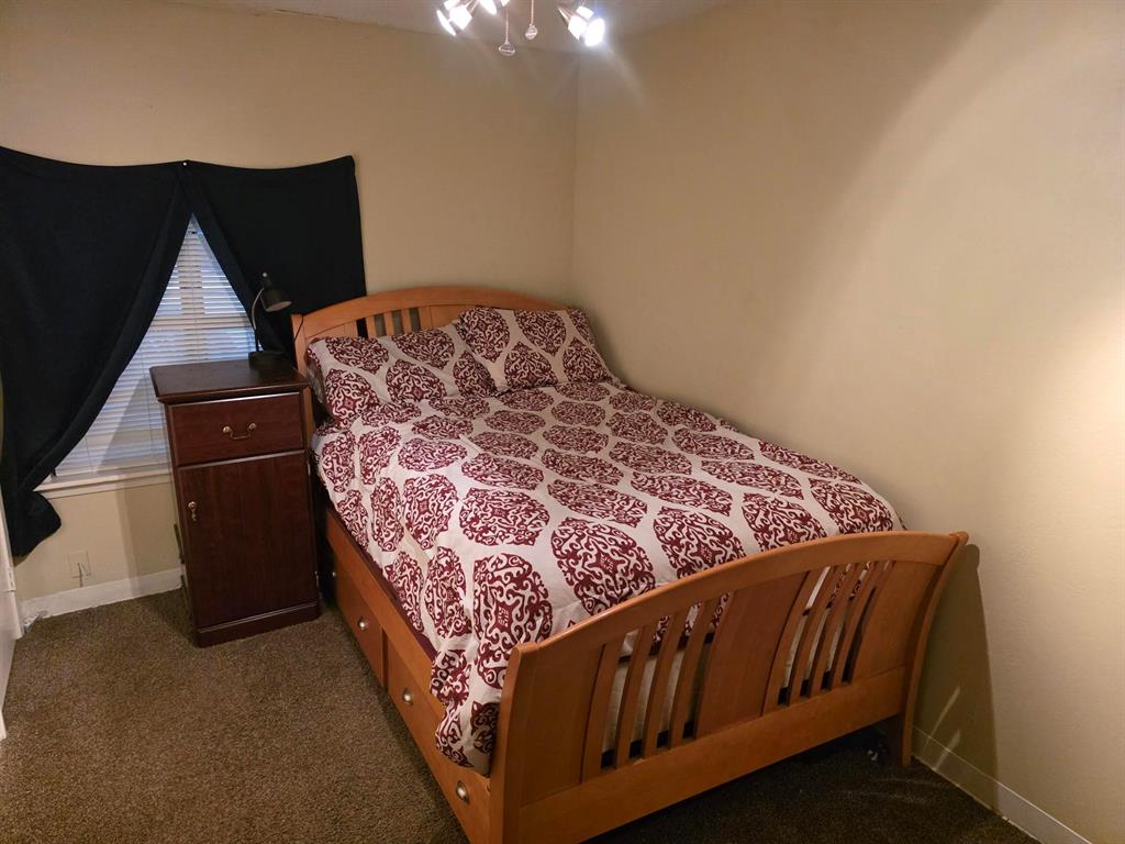 511 Rogers Road Newark, TX 76071 - Photo 19 of 22 Carpeted room featuring a window with blinds, light-toned walls, and overhead lighting