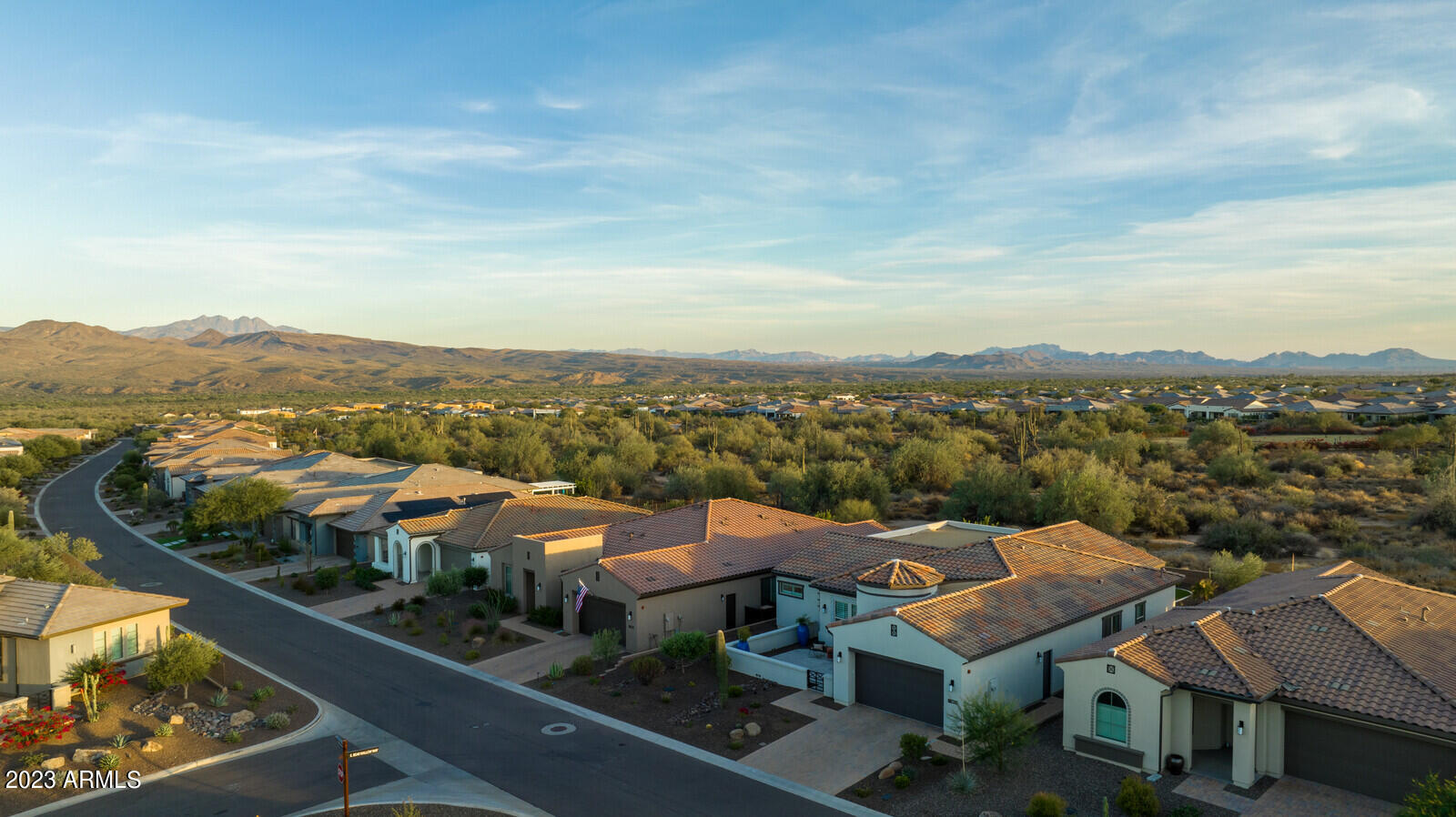 17835 East Cindercone Road Rio Verde, AZ 85263 - Photo 4 of 57 an aerial view of residential houses with outdoor space and ocean view