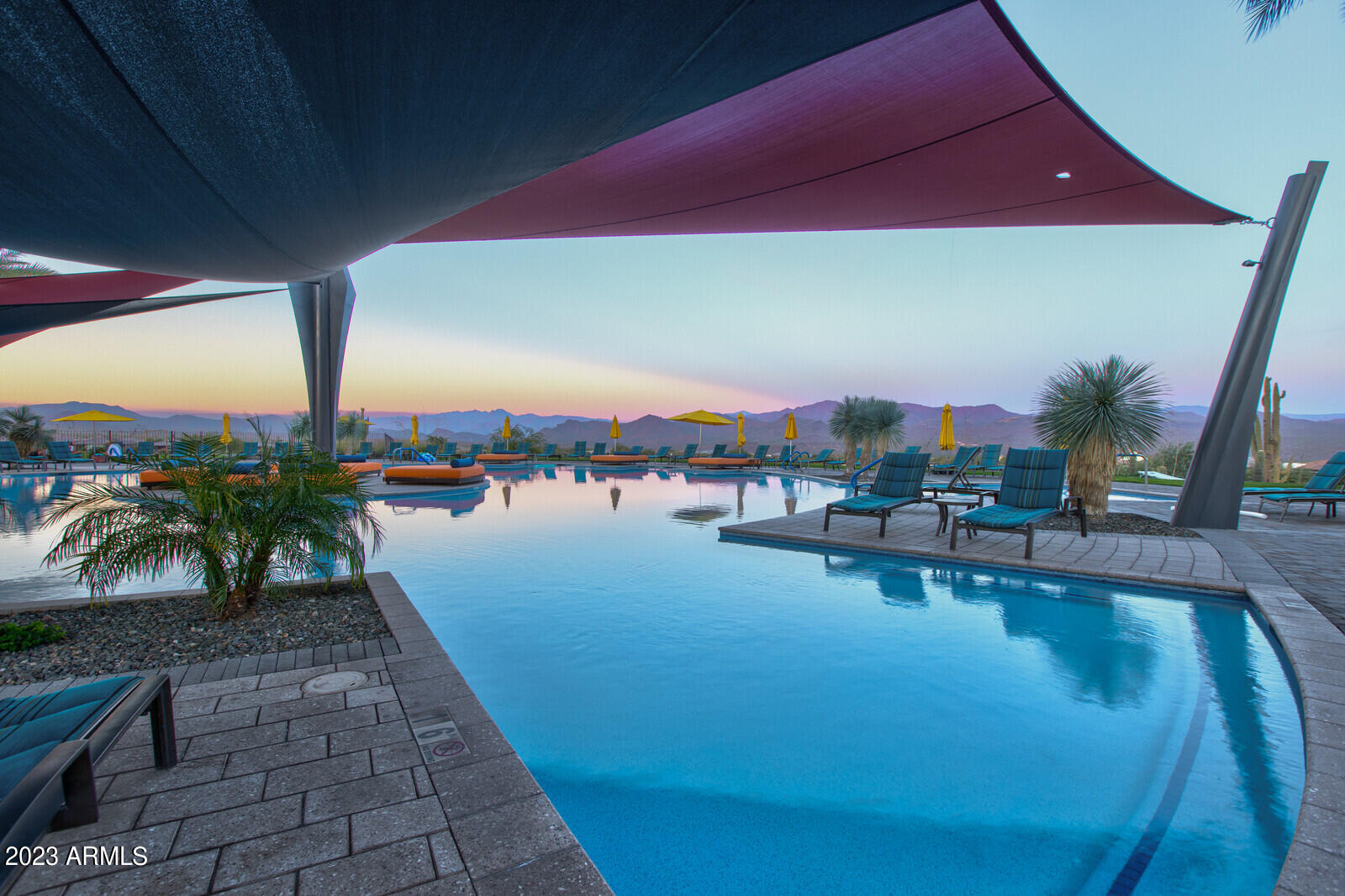 17835 East Cindercone Road Rio Verde, AZ 85263 - Photo 45 of 57 a view of swimming pool with outdoor seating and a shower