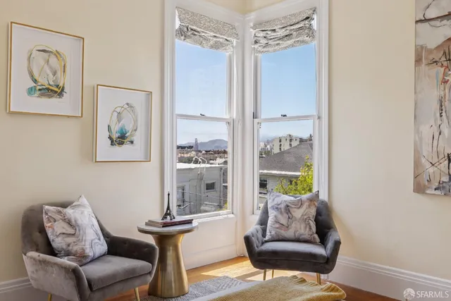 a view of a city with tall buildings