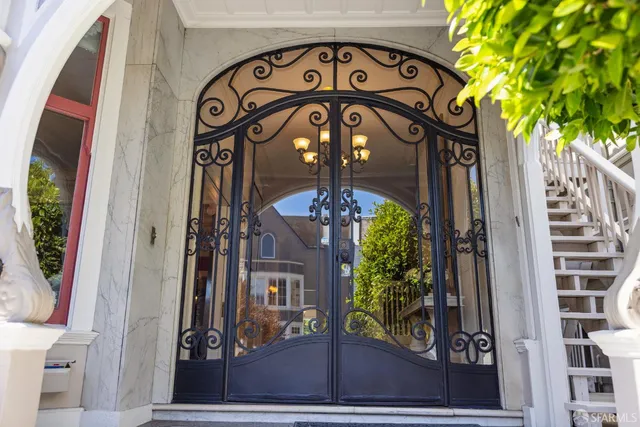 a view of a hallway with entryway