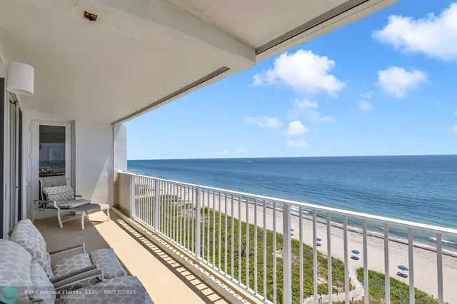 a view of balcony with couch
