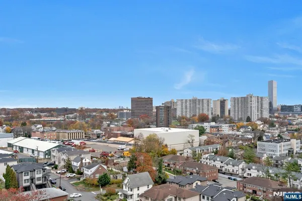 a view of a city from a balcony