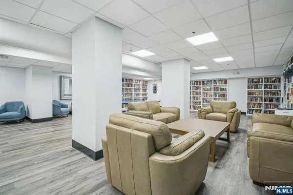 a view of balcony with furniture